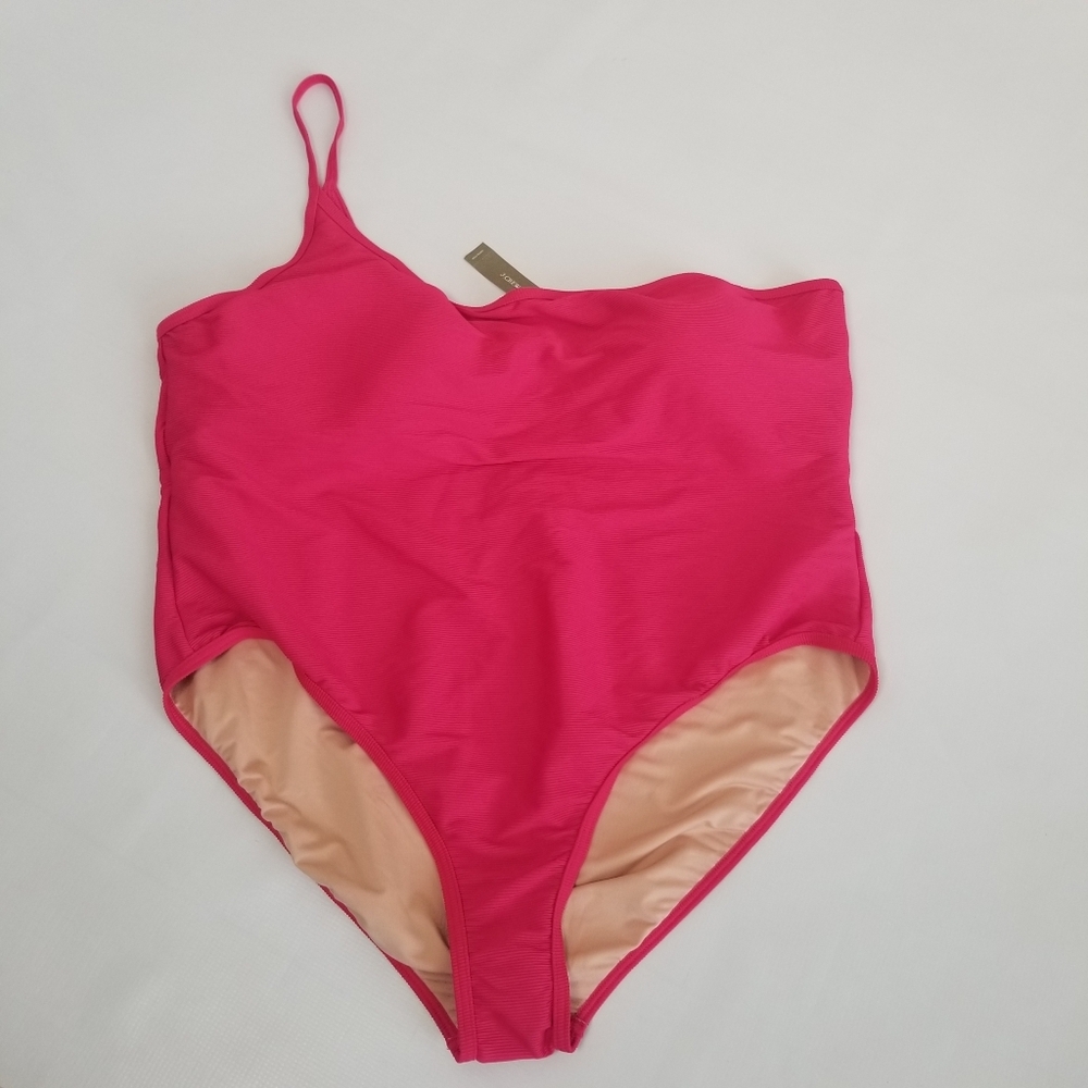J Crew Ribbed One Strap One Piece Swimsuit Plus Size 24 NWT - Picture 2 of 9